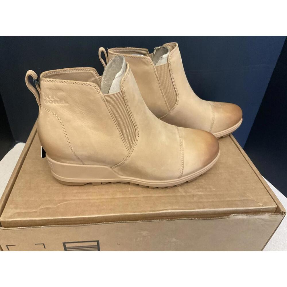 New! Womens Sorel Evie Chelsea Tan Leather Ankle Boots. Size 11. Nice Boots!!! - Picture 3 of 10